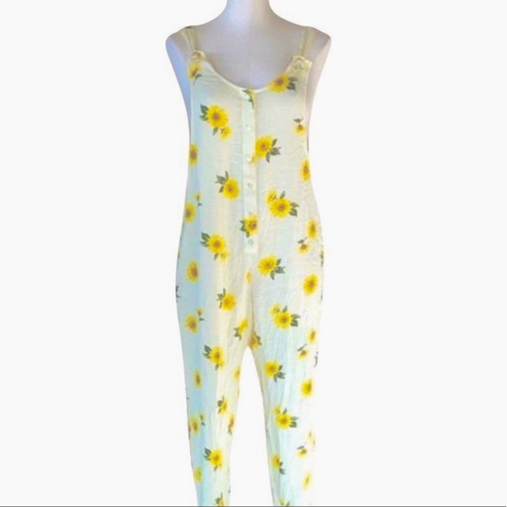 AE Studio Cute Summer Jumper Overall With Sunflowers